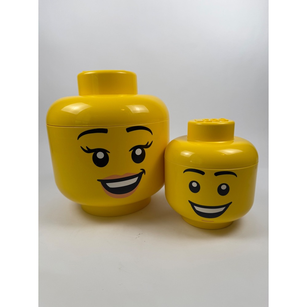 LEGO Storage Head Bundle – Large & Small – Iconic Minifigure Organizers Nested